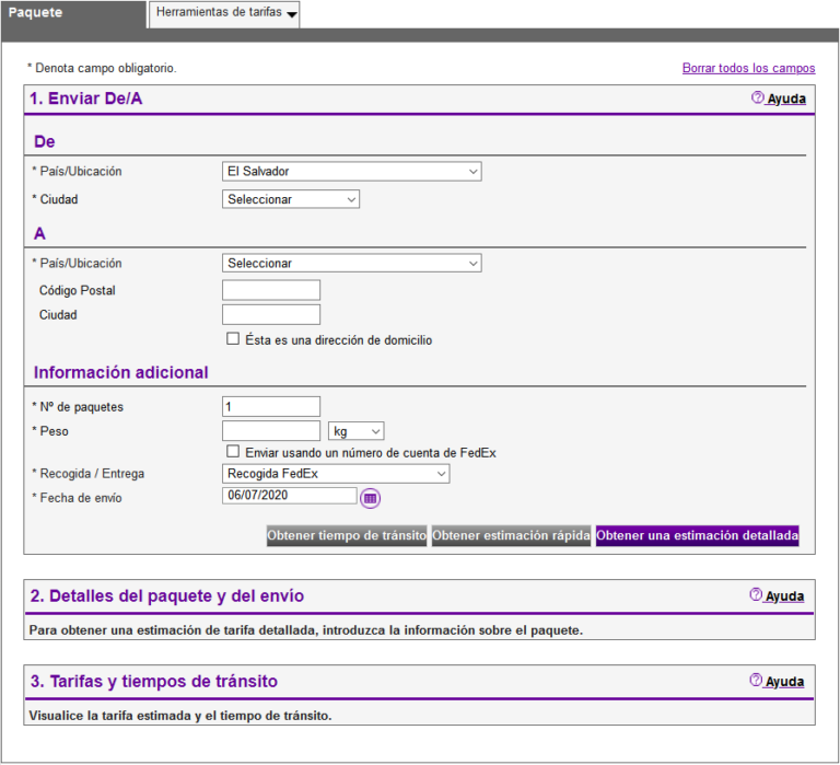 Cotizador FedEx - Paqueteria FedEx