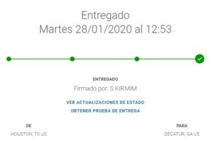 paquete entregado
